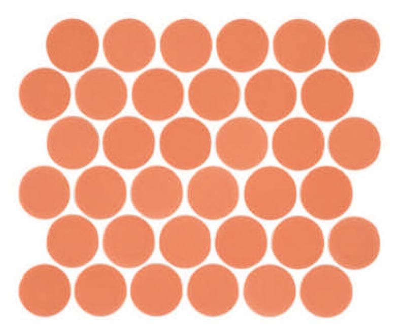 Matte Finish Matte Orange Retro Round Ceramic tile 265x300 mm