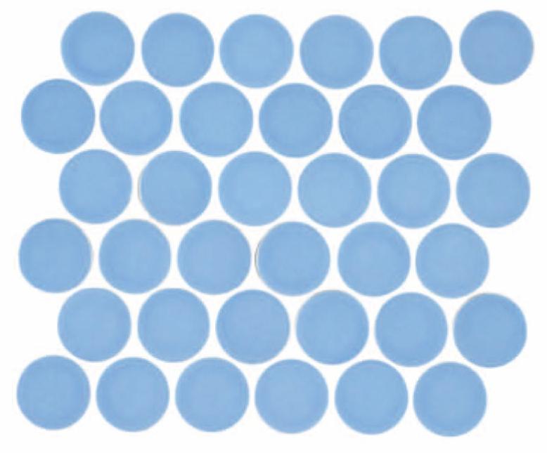 Matte Finish Matte Pastel Blue Retro Round Ceramic tile 265x300 mm