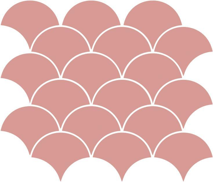 Matte Finish Matte Pink Fishscale Ceramic tile 292x292 mm