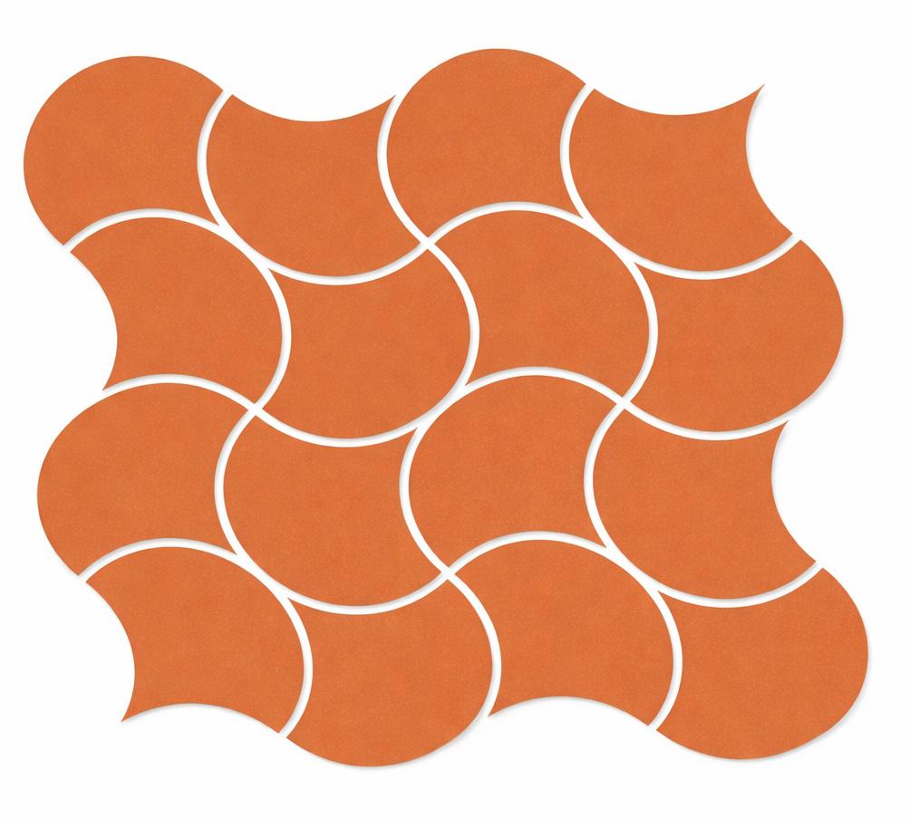 Matte Finish Matte Pumpkin Fishscale Waves Ceramic tile 272x272 mm