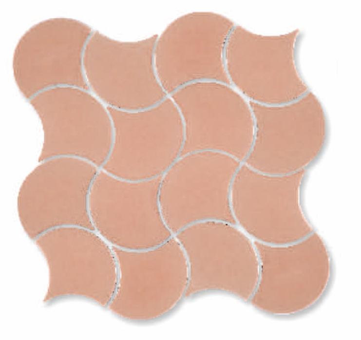 Matte Finish Matte Rosa Fishscale Waves Ceramic tile 272x272 mm