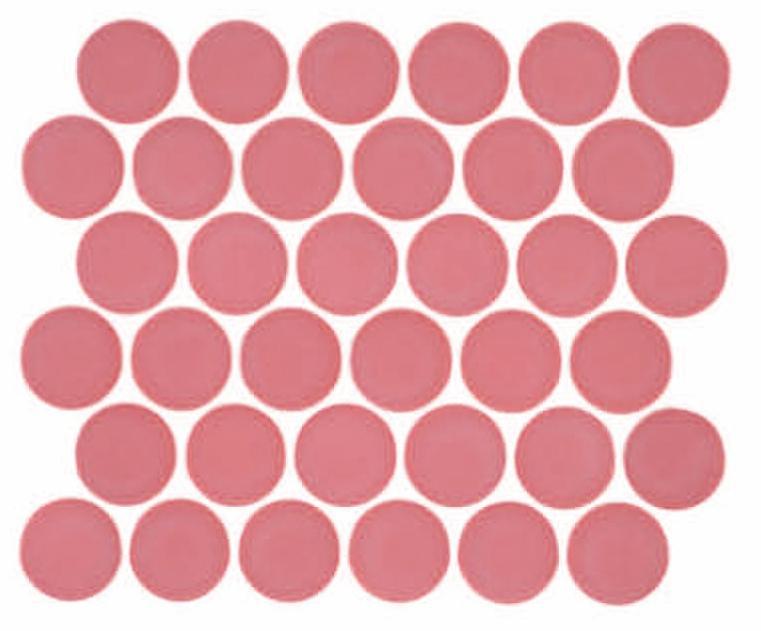 Matte Finish Matte Rosa Retro Round Ceramic tile 265x300 mm