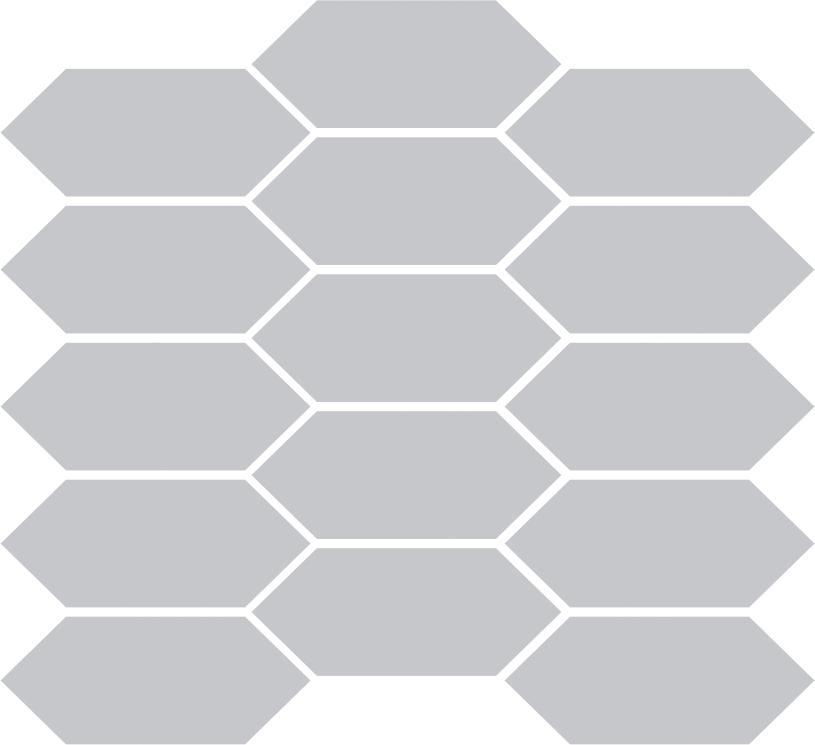 Matte Finish Matte Silver Picket Ceramic tile 258x288 mm