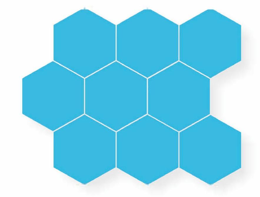 Matte Finish Matte Sky Hexa Ceramic tile 250x290 mm