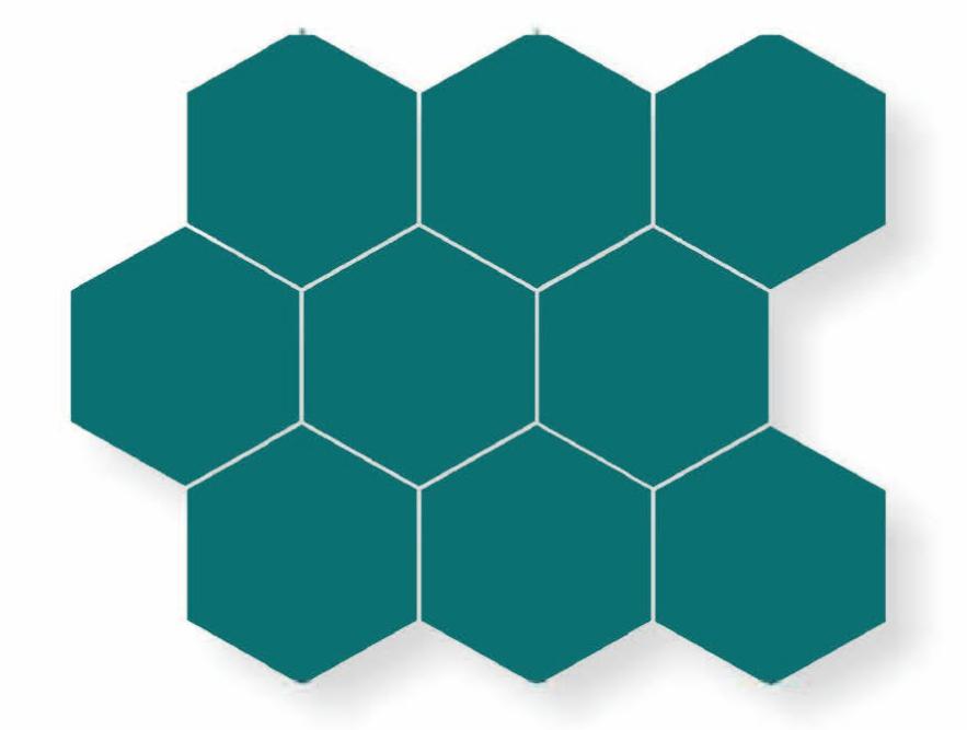 Matte Finish Matte Teal Blue Hexa Ceramic tile 250x290 mm