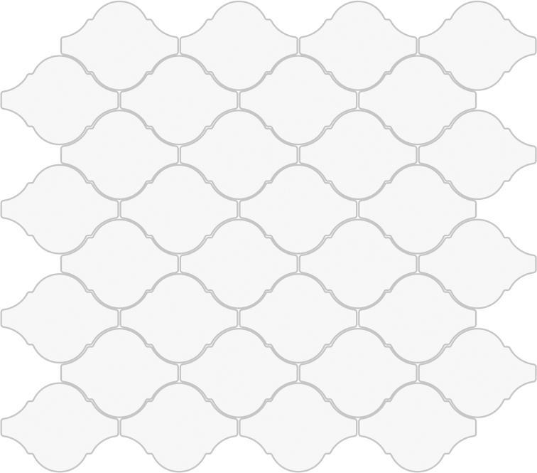 Matte Finish Matte White Arabesque Ceramic tile 245x285 mm