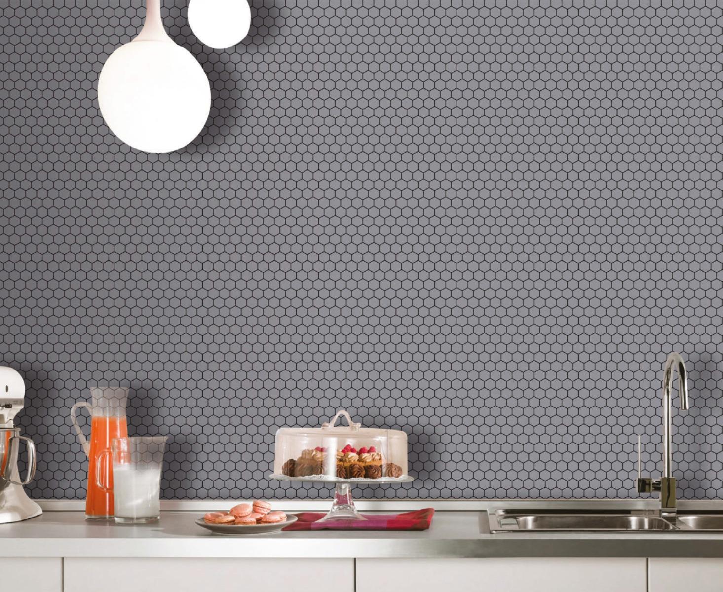 Matte Finish Matte Graphite Mini Hexagon Ceramic tile 255x295 mm