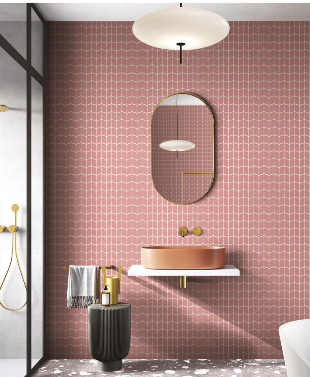 Matte Finish Matte Pink Sparrow Ceramic tile 285x310 mm