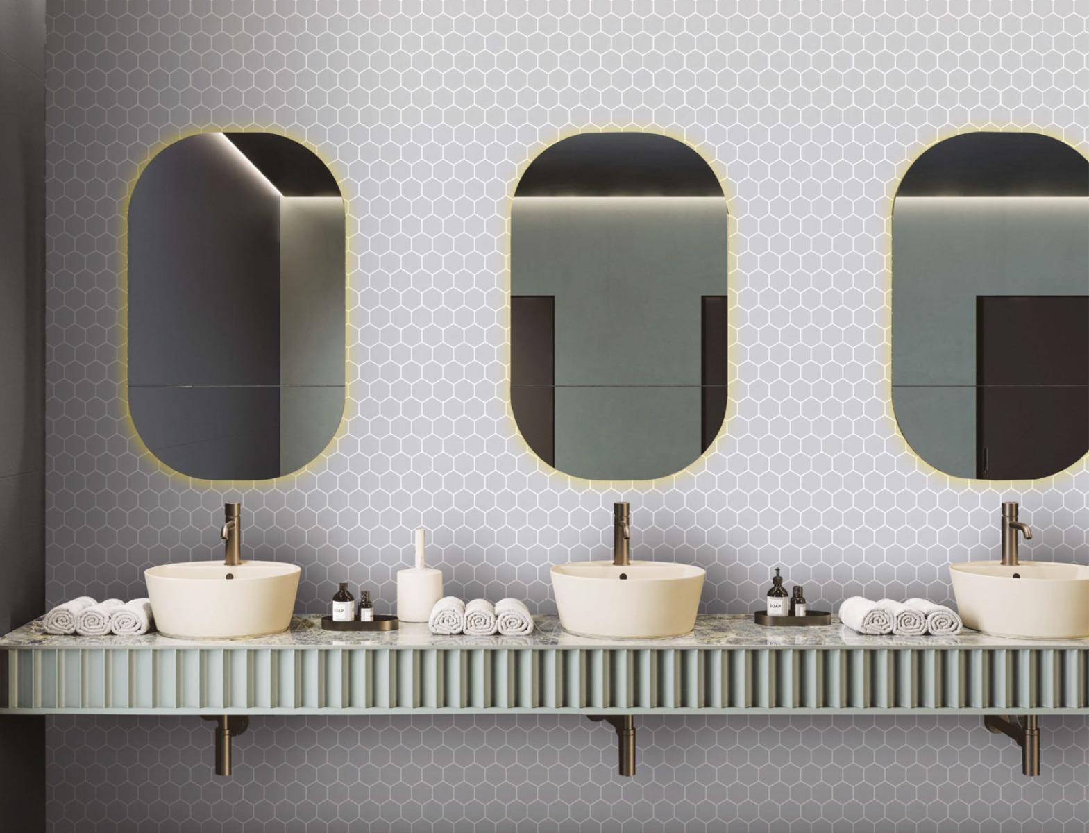 Matte Finish Matte Silver Honeycomb Ceramic tile 277x322 mm