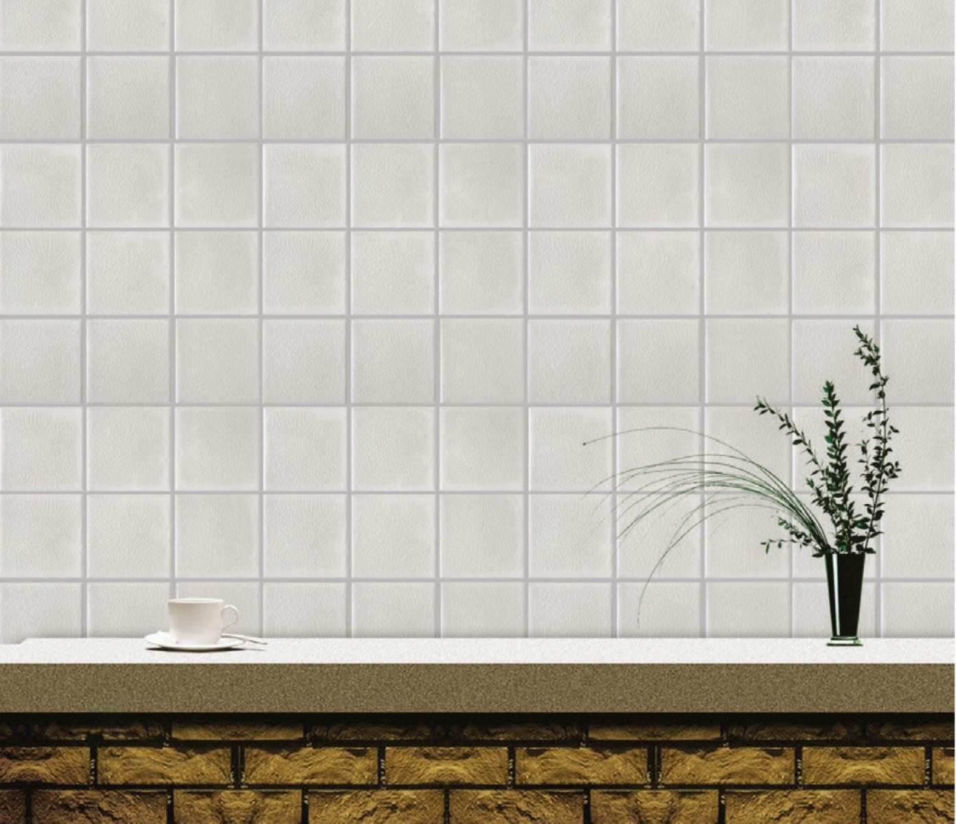 Matte Finish Matte White 3D 3by3 Heritage Ceramic tile 306x306 mm