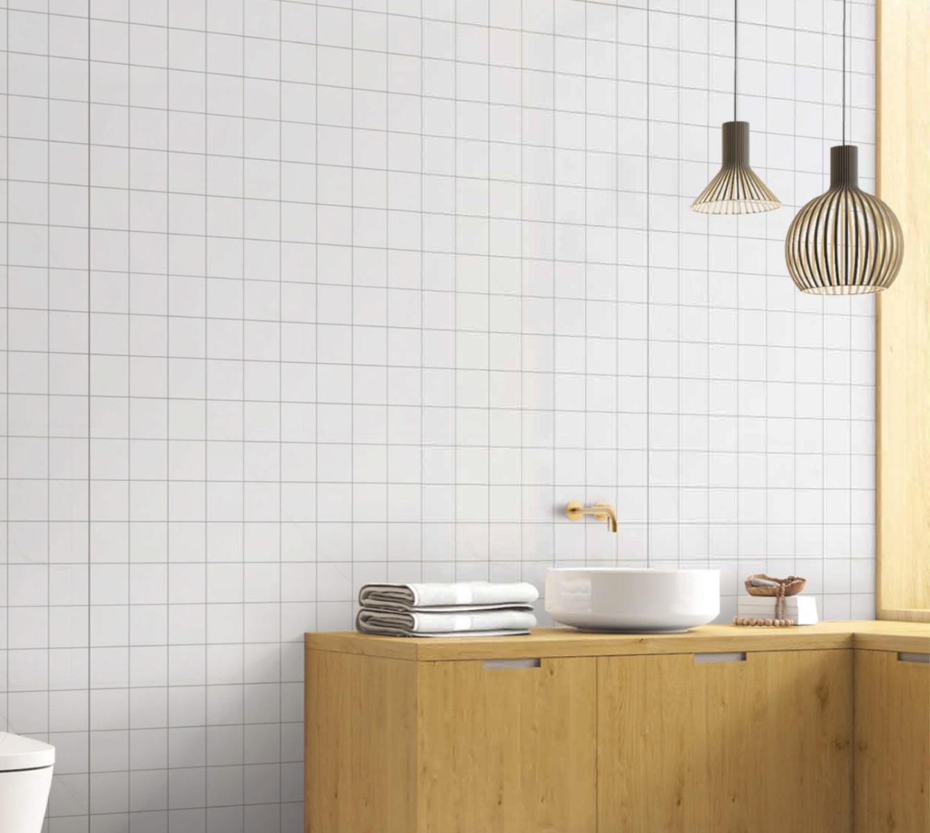 Matte Finish Matte White 4by4 Square Ceramic tile 298x298 mm