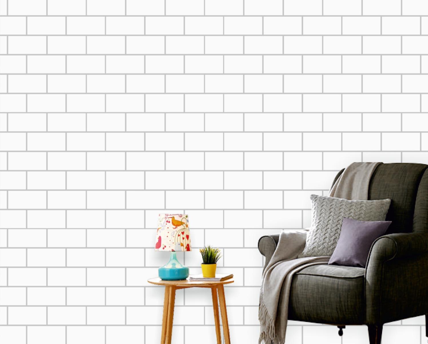 Matte Finish Matte White Tri Brick Bone Ceramic tile 286x292 mm