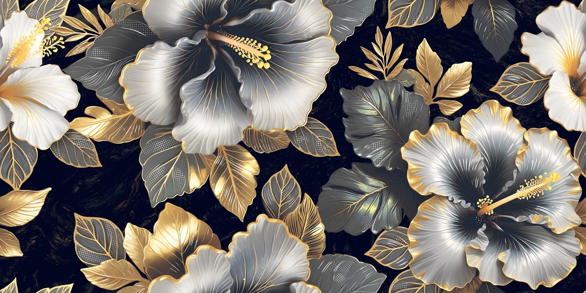 Carving Finish Midnight Lilly Sinker Wallpaper Glazed Vitrified Tiles 600x1200 mm
