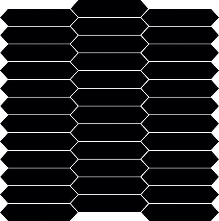 Matte Finish Mini Picket Matte Black Ceramic tile 275x300 mm