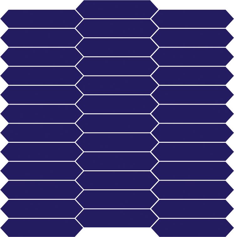 Glossy Finish Mini Picket Navy Blue Gloss Ceramic tile 275x300 mm