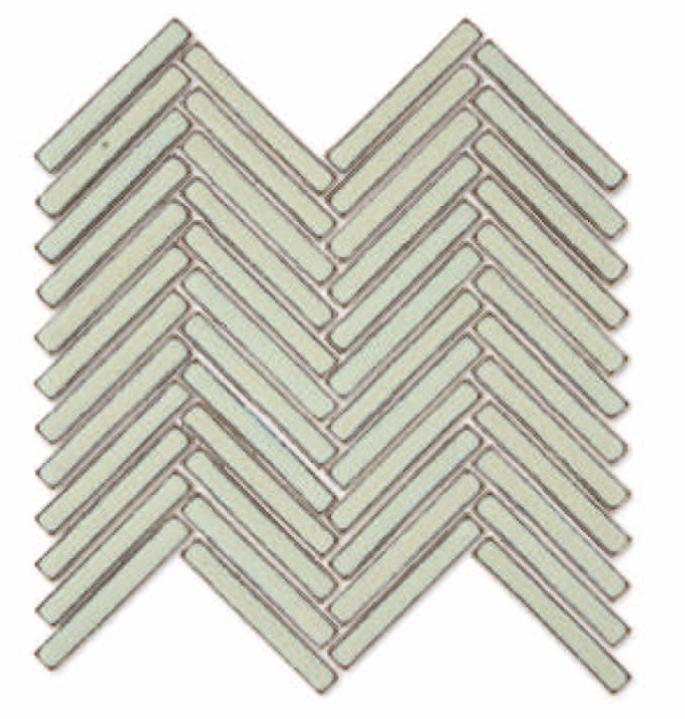 Glossy Finish Mint Gloss 3D Duo Herringbone Ceramic tile 255x270 mm