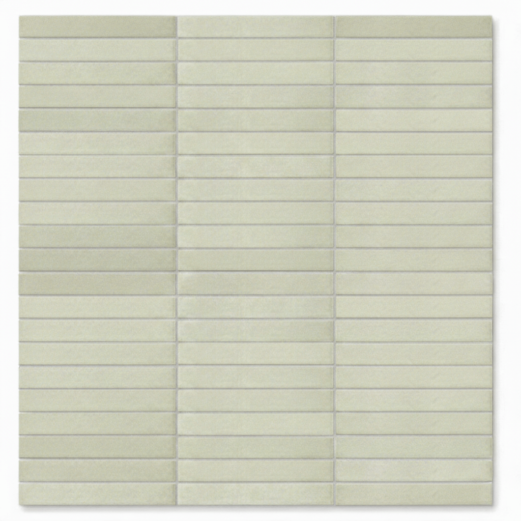 Glossy Finish Mint Gloss 3D Stacked Bone Ceramic tile 285x300 mm