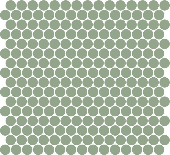 Glossy Finish Mint Gloss Penny Round Ceramic tile 294x313 mm
