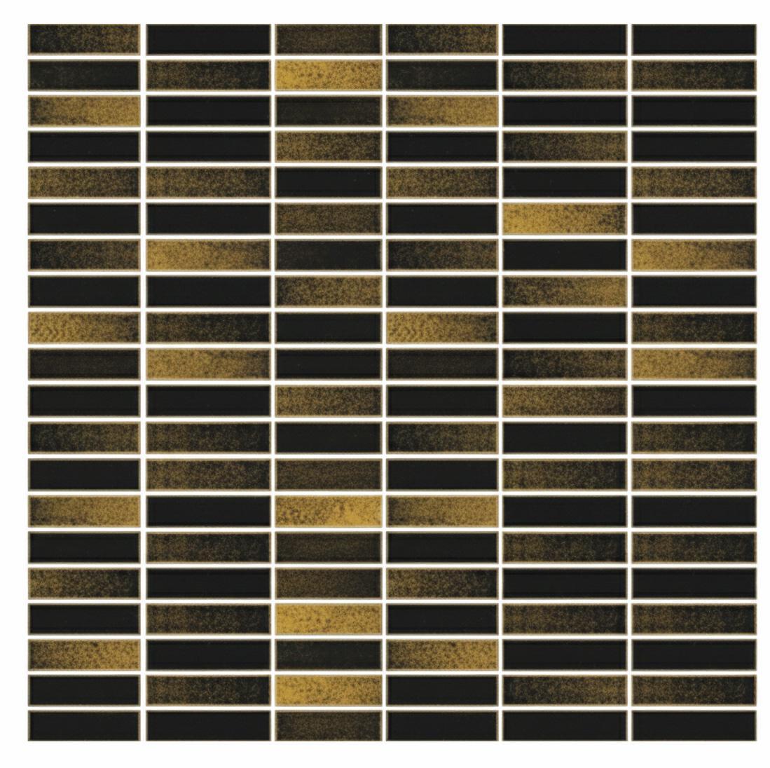 Glossy Finish Mocha Gold Gloss 3D Grid Stacked Brick Ceramic tile 292x300 mm