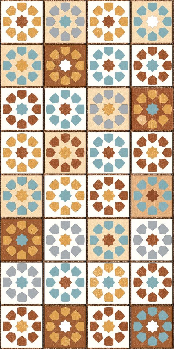 Matte Finish Moorish Mosaic Wallpaper Highlighter tile 600x1200 mm