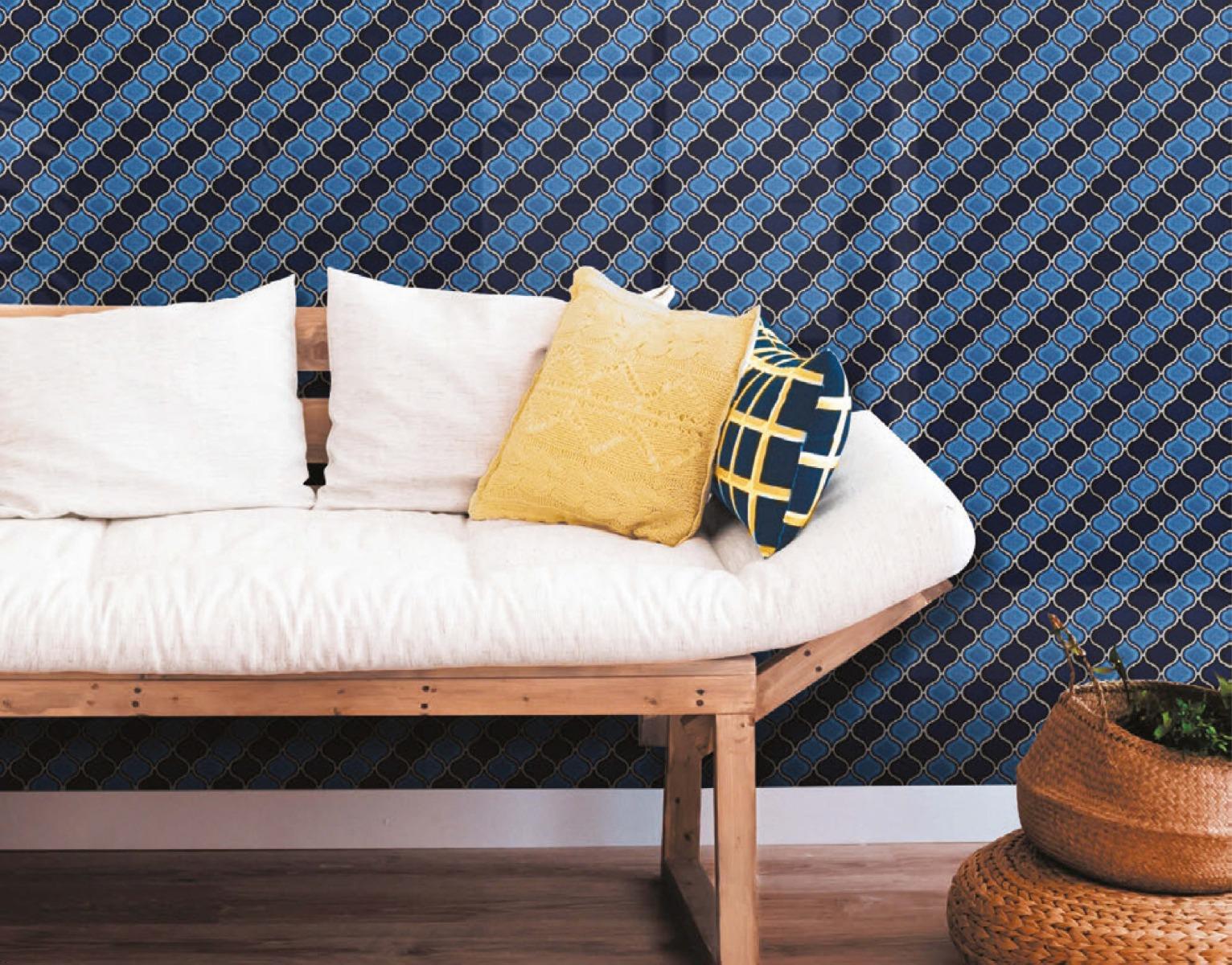 Glossy Finish Multi Blue Gloss 3D Arabesque Ceramic tile 260x265 mm