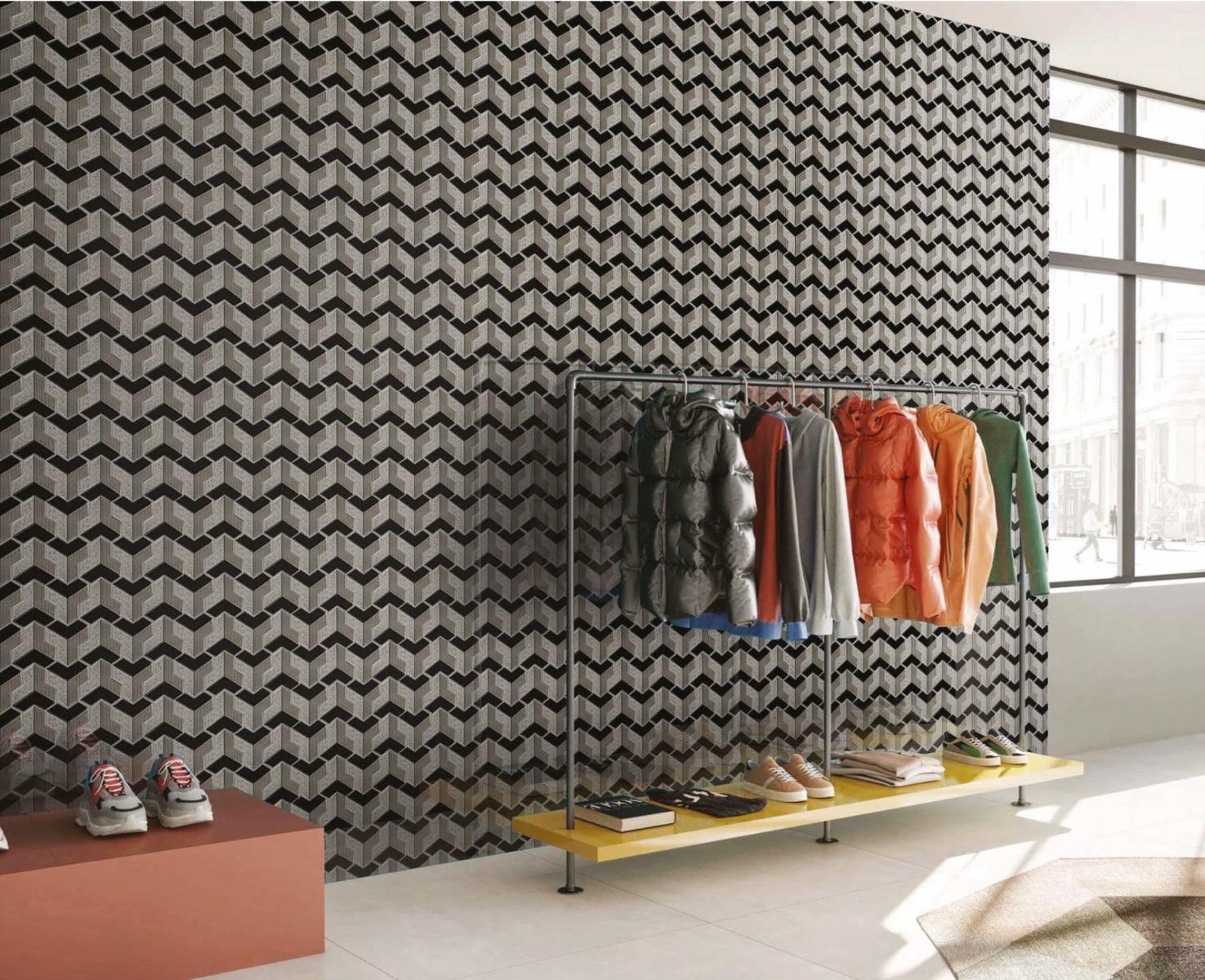 Glossy Finish Multi Gloss 3D Boomerang Ceramic tile 300x341 mm