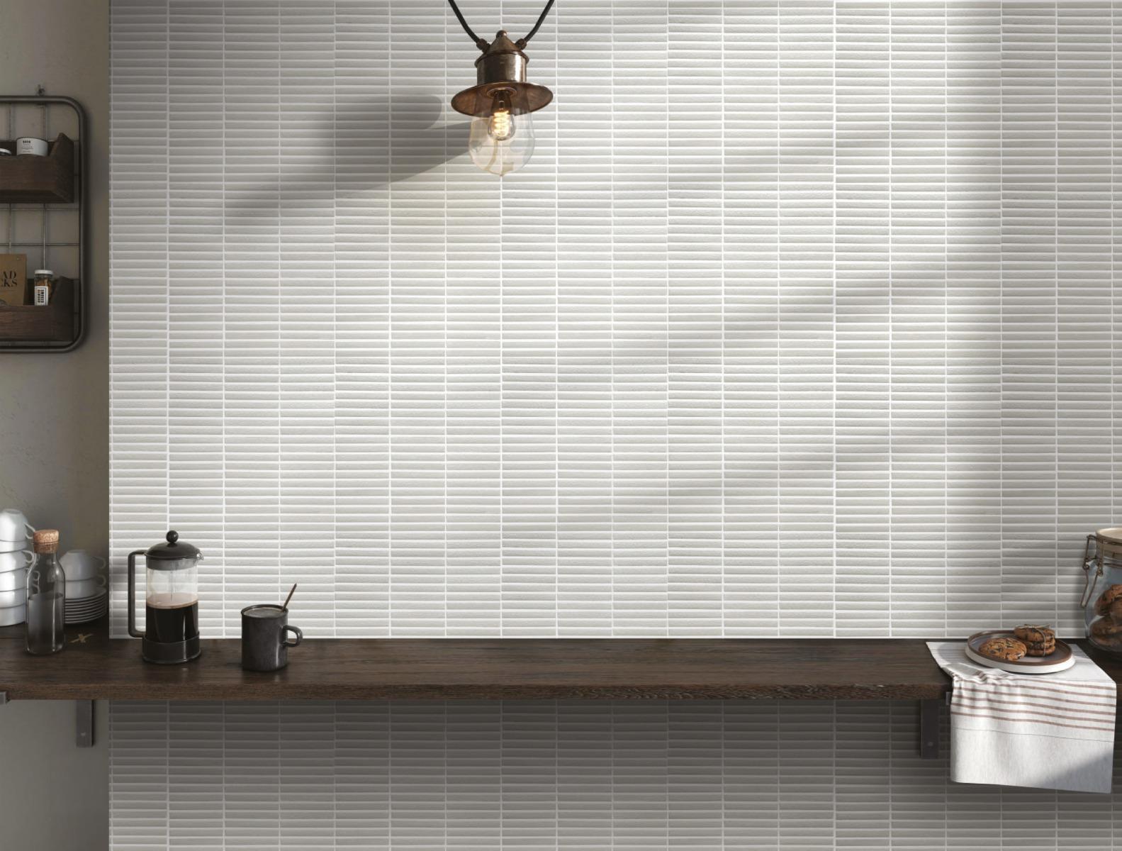 Glossy Finish Mushroom Gloss 3D Stacked Bone Ceramic tile 285x300 mm