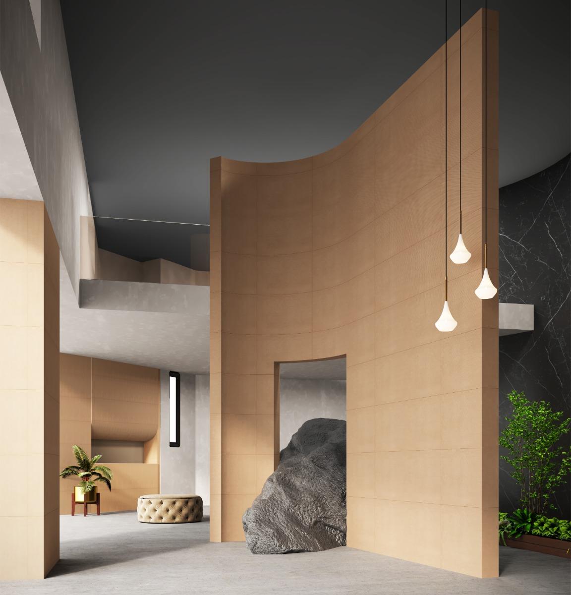 Matte Finish Mushroom Woven Jute Flexi false tile 600x1200 mm