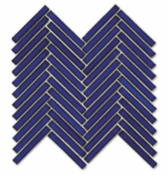 Glossy Finish Navy Blue Gloss 3D Duo Herringbone Ceramic tile 255x270 mm