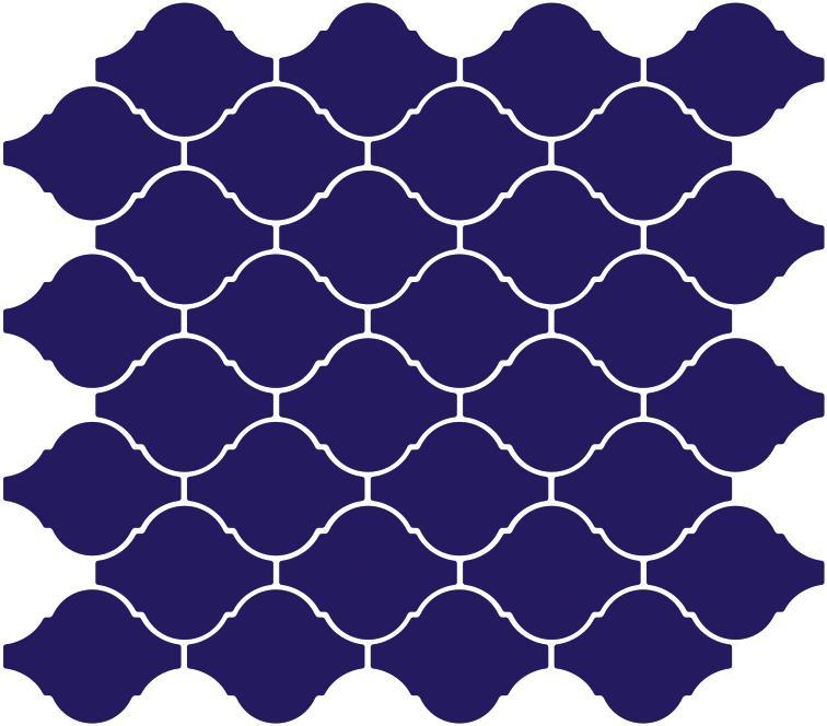 Glossy Finish Navy Blue Gloss Arabesque Ceramic tile 245x285 mm