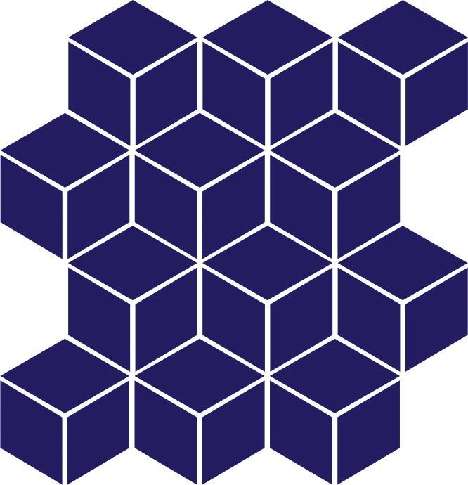 Glossy Finish Navy Blue Gloss Cube Ceramic tile 265x310 mm