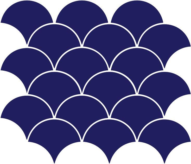 Glossy Finish Navy Blue Gloss Fishscale Ceramic tile 292x292 mm