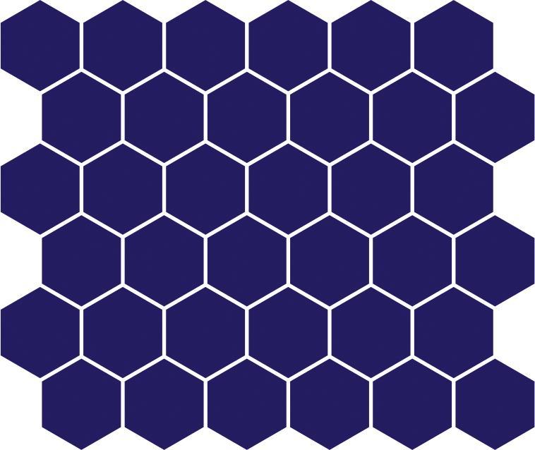 Glossy Finish Navy Blue Gloss Honeycomb Ceramic tile 277x322 mm