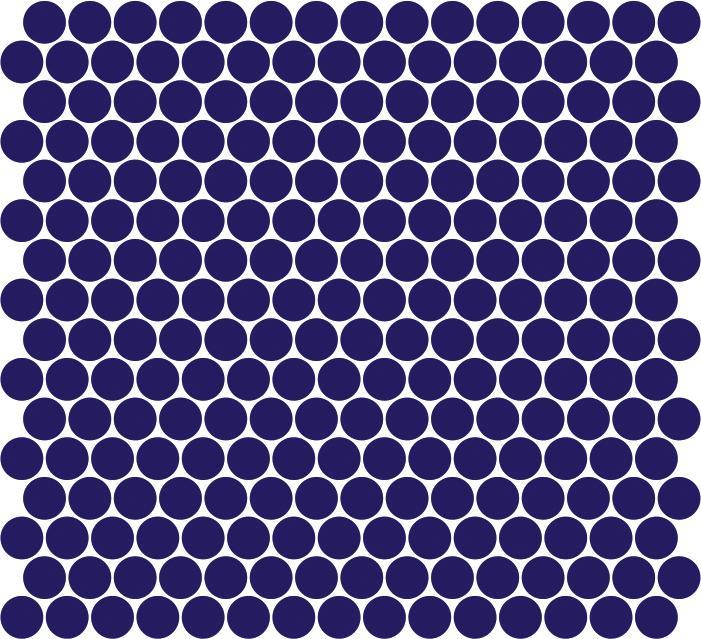 Glossy Finish Navy Blue Gloss Penny Round Ceramic tile 294x313 mm