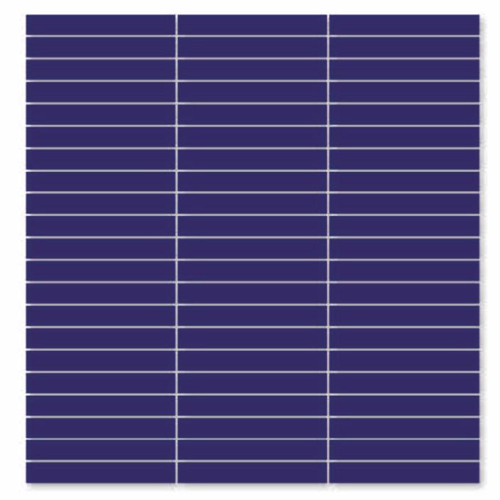 Glossy Finish Navy Blue Gloss Stacked Bone Ceramic tile 285x300 mm