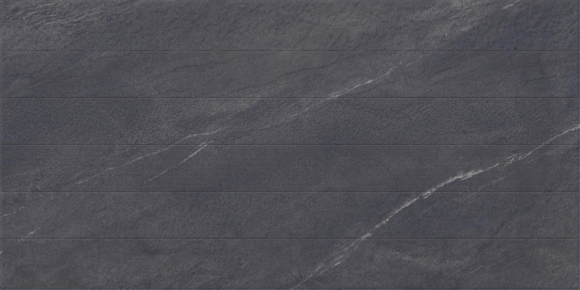 Matte Finish Nero Limecrest Rustic Strip Punch Glazed Vitrified Tiles Floor Tiles