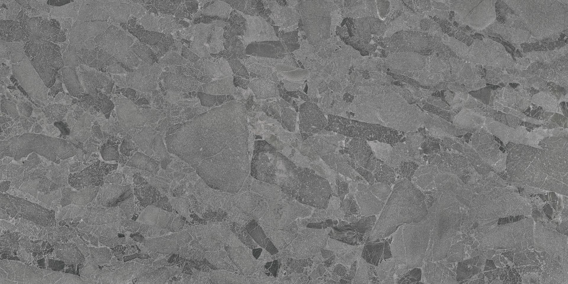 Carving Finish Nero Terrazzo Carving Glazed Vitrified Tiles 600x1200 mm