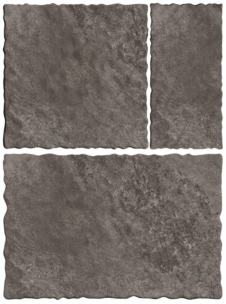 Matte Finish Nero Wavy Edge Modular Vitrified tile 455X305, 305X305,155X305 mm