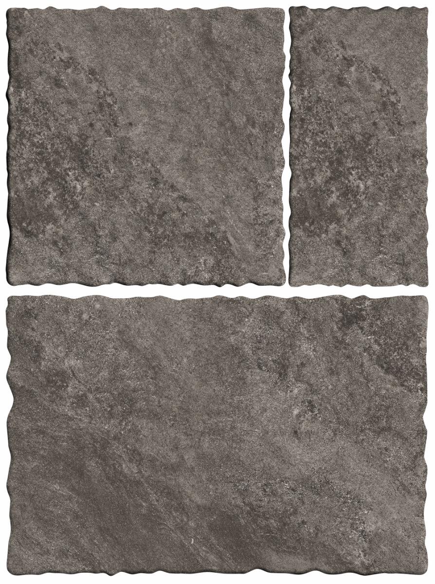 Matte Finish Nero Wavy Edge Modular Vitrified tile 455X305, 305X305,155X305 mm