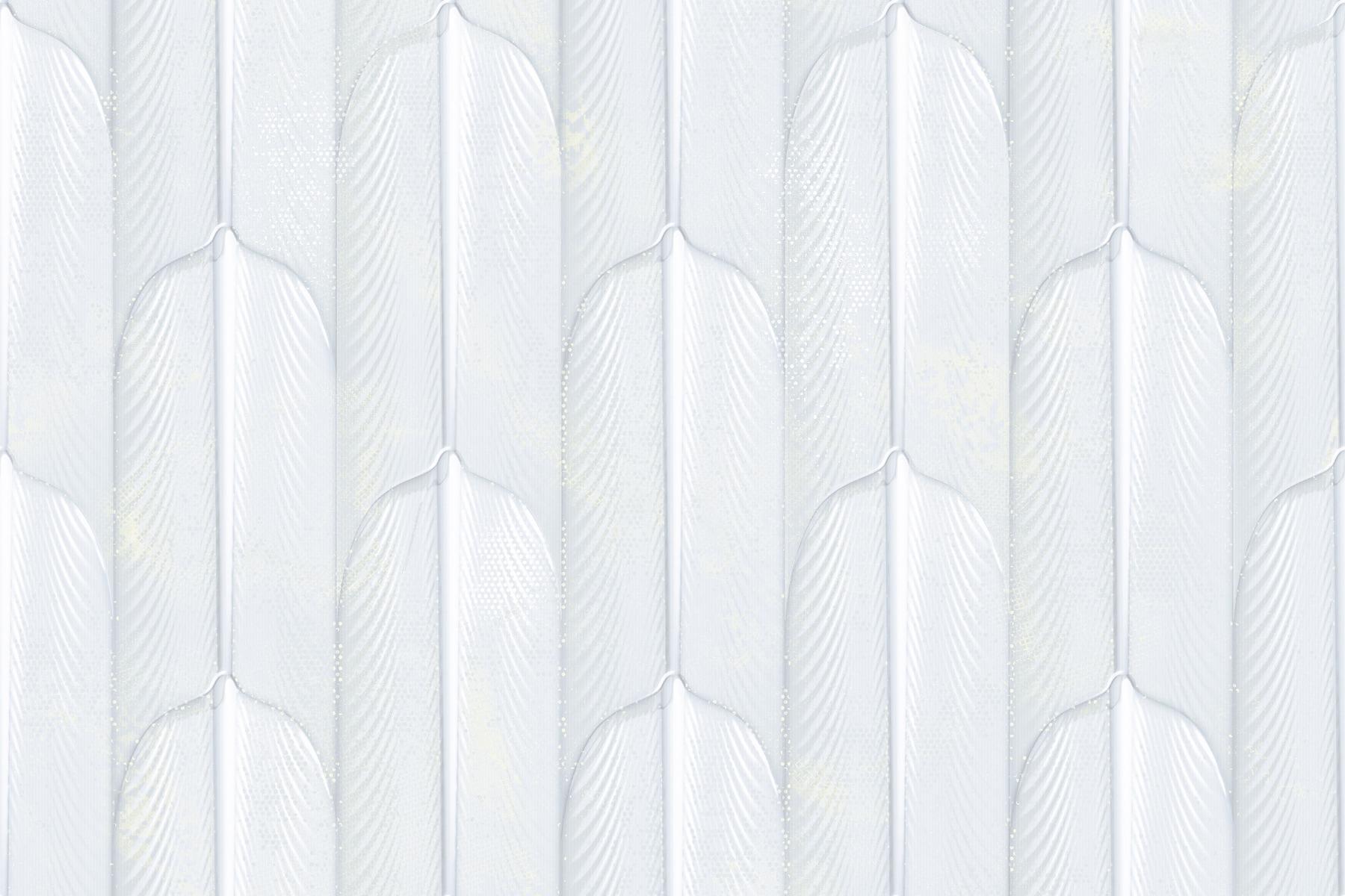Glossy Finish ODG Blue LT Leaves Scales Ceramic tile 300x450 mm