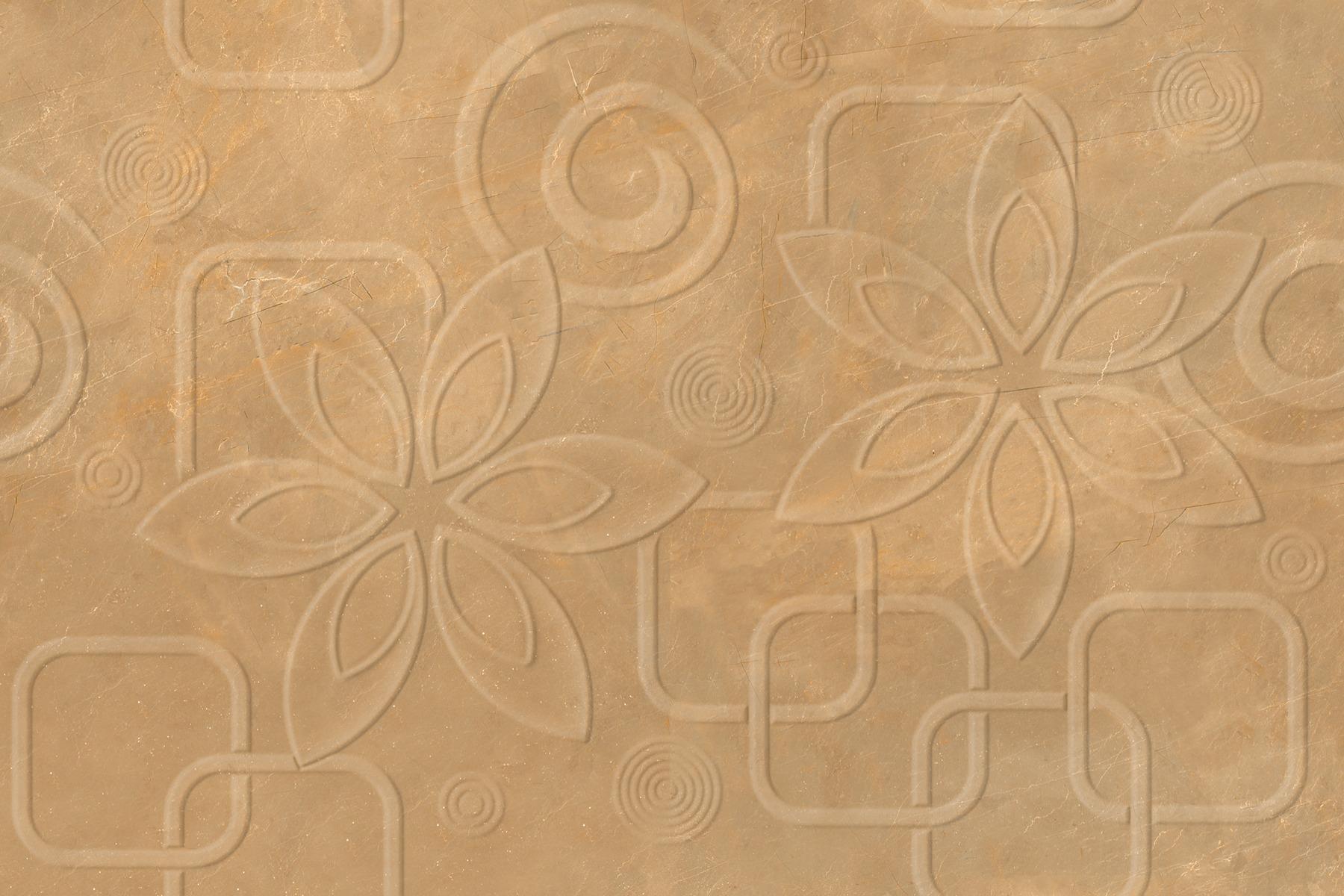 Glossy Finish ODG Brown Armani Petals Ceramic tile 300x450 mm