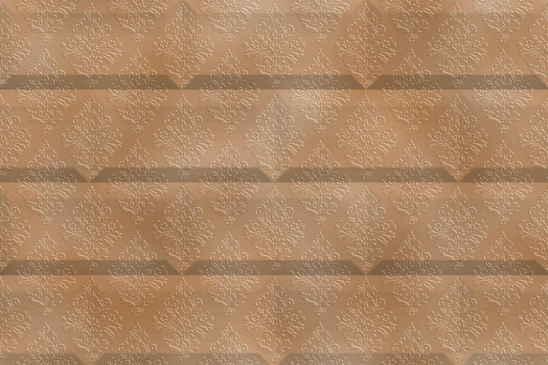 Glossy Finish ODG Brown Vintage Floral Brick Ceramic tile 300x450 mm