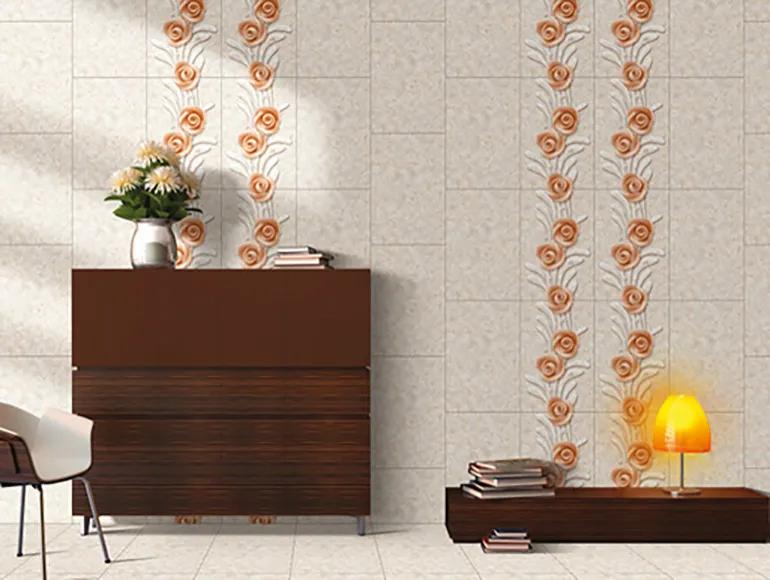 Glossy Finish ODH Charms Flora HL Ceramic tile 300x450 mm
