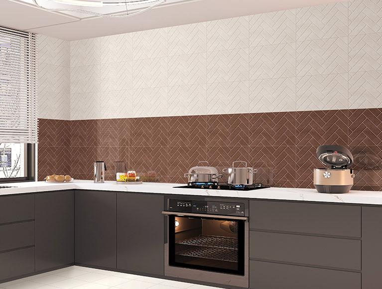 Glossy Finish ODG Cotto Herringbone Ceramic tile 300x450 mm
