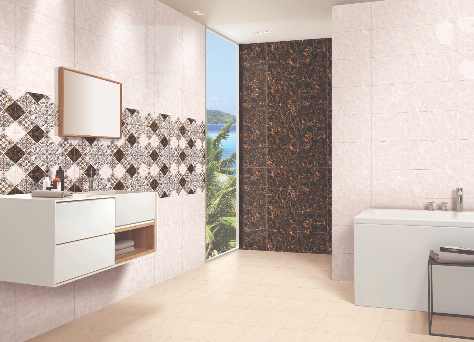 Glossy Finish ODG Emperador Marble Brown Ceramic tile 300x450 mm