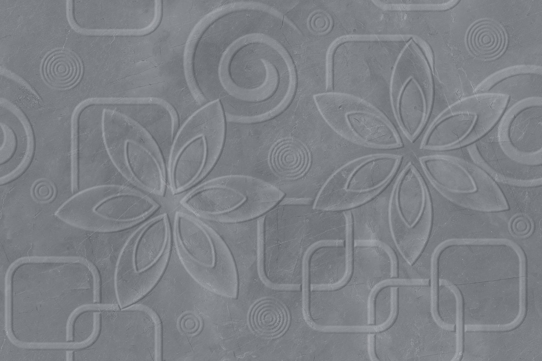 Glossy Finish ODG Grey Armani Petals Ceramic tile 300x450 mm