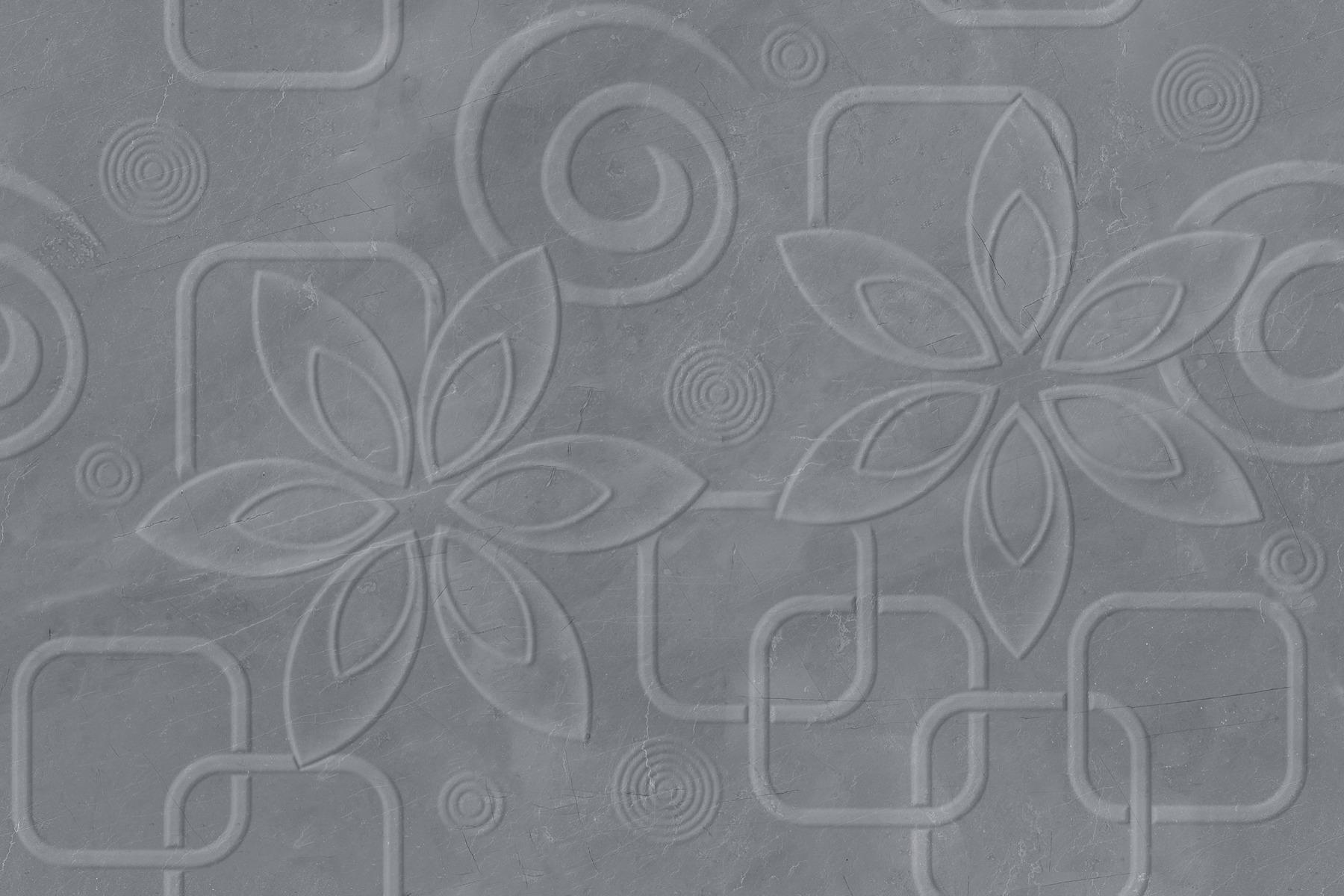 Glossy Finish ODG Grey Armani Petals Ceramic tile 300x450 mm