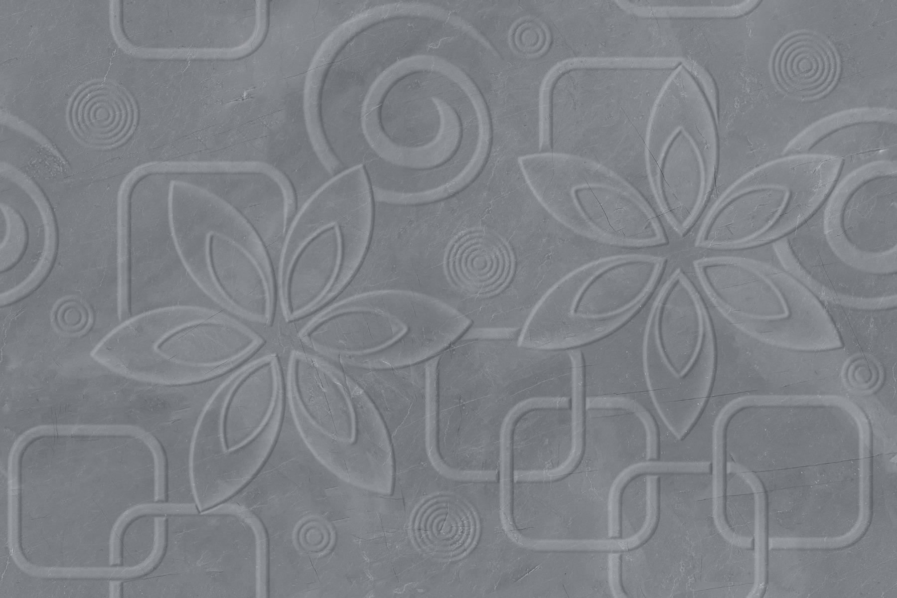 Glossy Finish ODG Grey Armani Petals Ceramic tile 300x450 mm