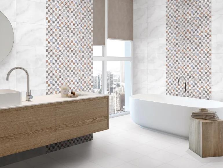 Glossy Finish ODG Onyx White Ceramic tile 300x450 mm