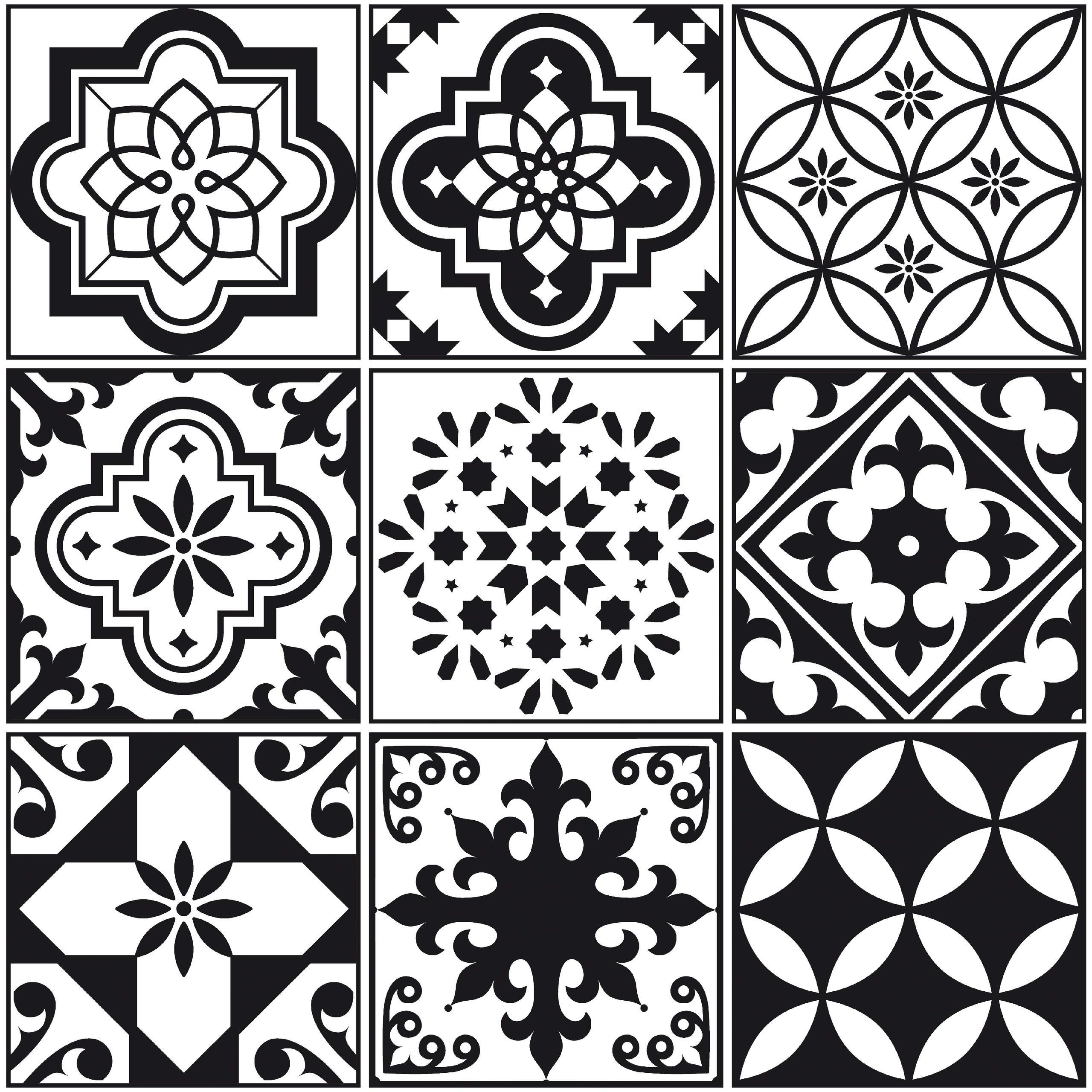 Arteza ODM EC B&W Zellige Moroccan